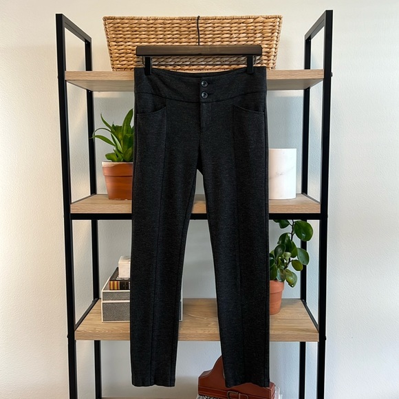 CAbi Mid-Rise Newport Gray Slim Leg Ponte Pants, 2 - Picture 1 of 7